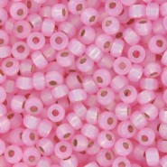Miyuki rocailles Perlen 8/0 - Dyed pink silver lined alabaster 8-643